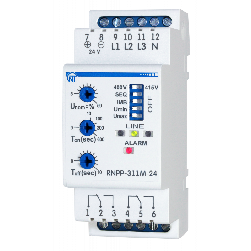 Реле напруги, перекосу та послідовності фаз RNPP-311M-24