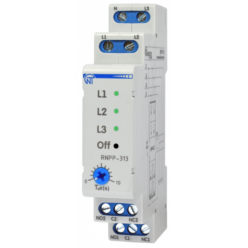 Реле напруги, перекосу та послідовності фаз RNPP-313