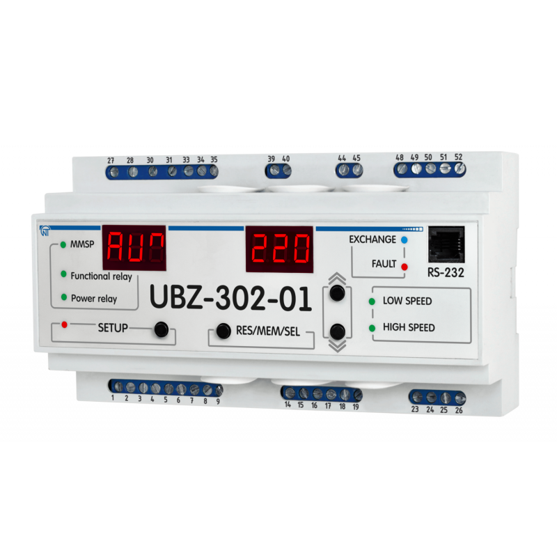 Універсальний мікропроцесорний блок захисту двошвидкісних асинхронних електродвигунів UBZ-302-01