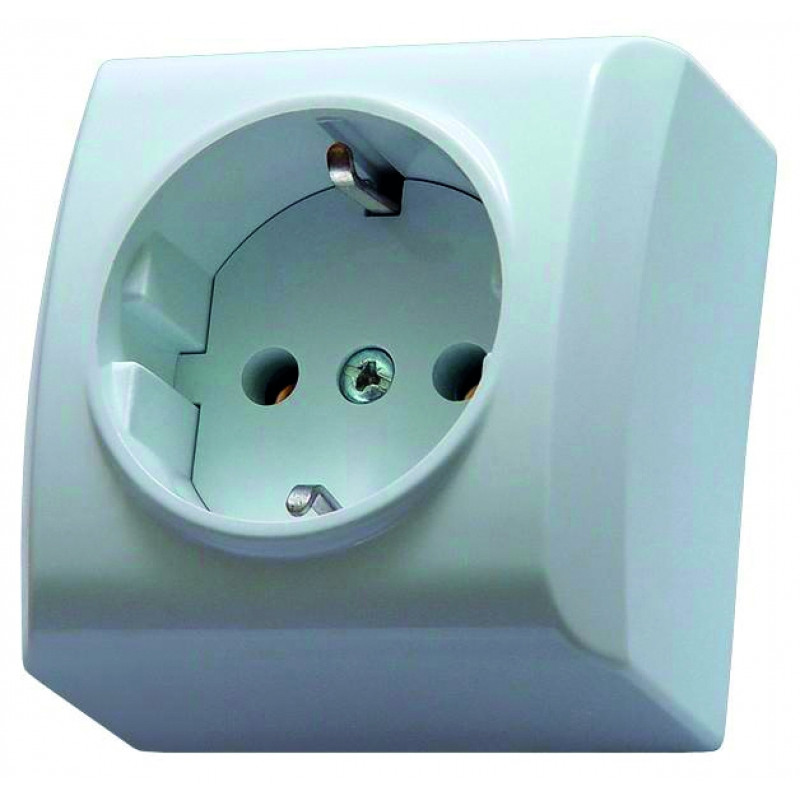 Розетка EGN-1BS/00 (накладна 230V з ЗК Schuko)
