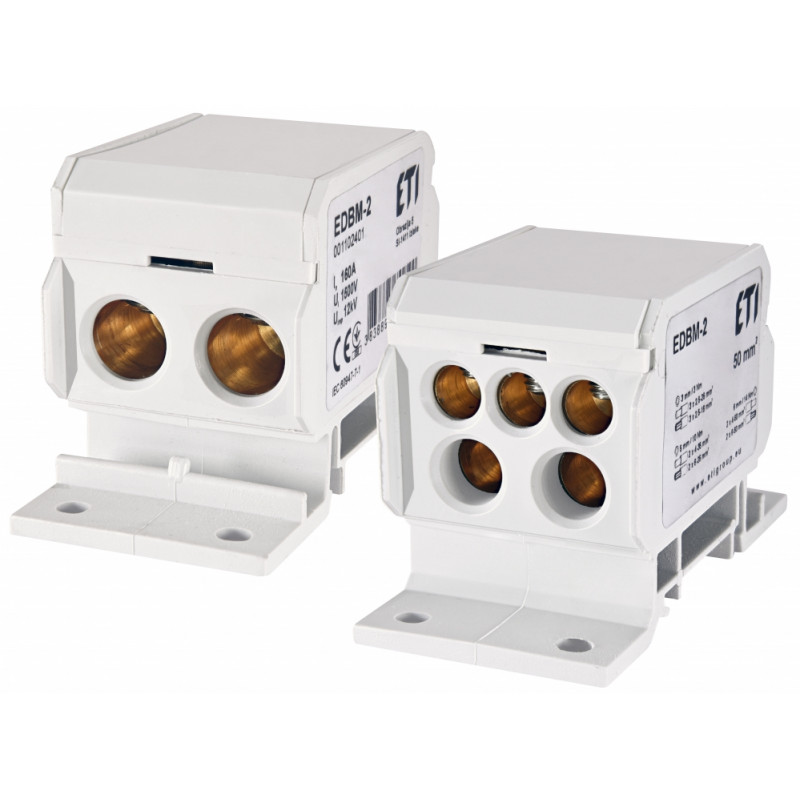 Блок розподільчий EDBM-2 (160А, 1500V AC/DC, OUT: 1x4-50; 2x4-35; 3x2,5-25)