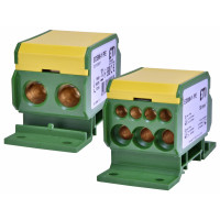 Блок розподільчий EDBM-1/PE (160А, 1500V AC/DC, OUT: 1x4-50; 3x2,5-25; 4x2,5-16)