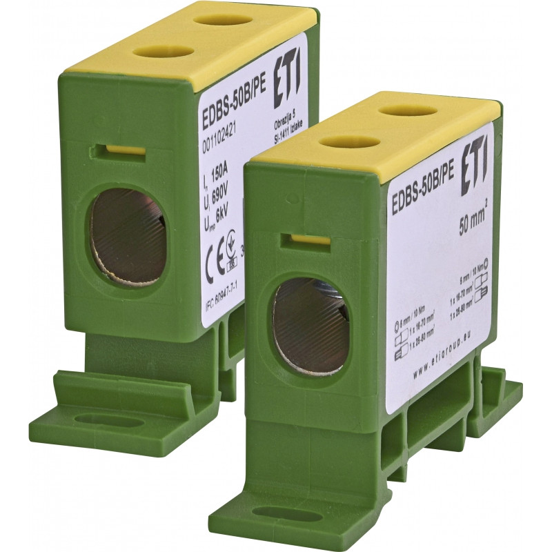 Ввідна силова клема EDBS-50B/PE (150А, 690V AC, 16-70 mm2)