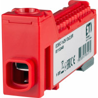 Блок розподільчий EDBC-1x25-13x2,5/R (63A, 1000V AC/1500V DC, IN: 1x25, OUT: 13x2,5; червоний)
