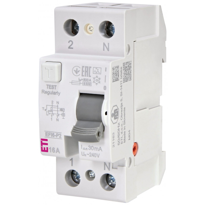 Реле диференційне (ПЗВ) 2р EFI6-P2 16/0,03 тип A (6kA)