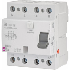 Реле диференційне (ПЗВ) 4р EFI-P4 16/0,03 NL тип A (10kA) (полюс N зліва)