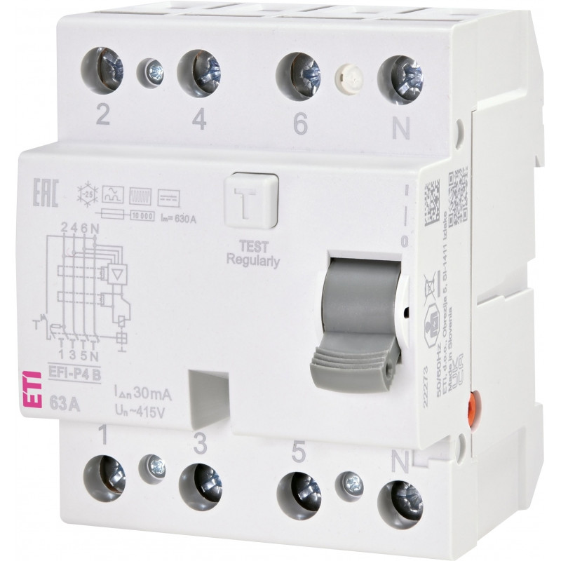 Реле диференційне (ПЗВ) EFI-P4 B 63/0,03 (10kA)