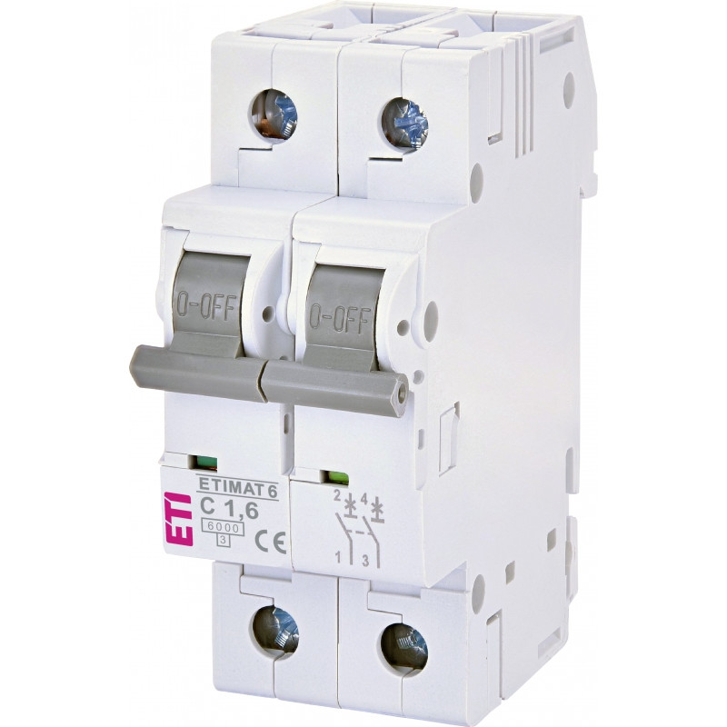 Авт. вимикач ETIMAT 6 2p C 1,6A (6kA)