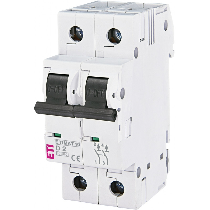 Авт. вимикач ETIMAT 10 2p D 2А (10 kA)