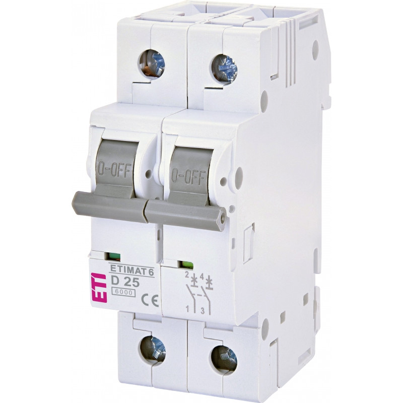 Авт. вимикач ETIMAT 6 2p D 25A (6kA)