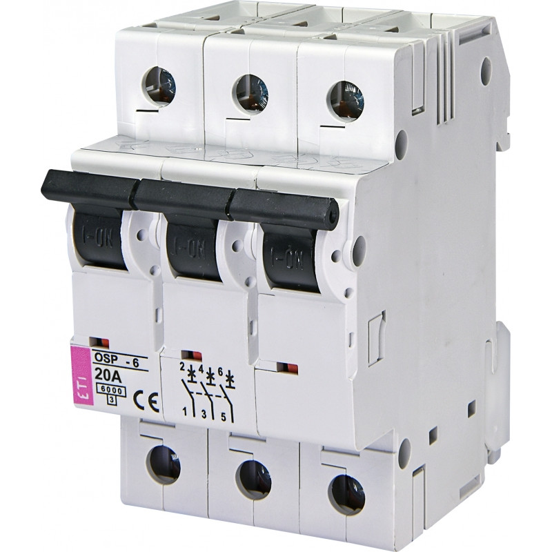 Обмежувач струму OSP-6 20A 3p (6kA)
