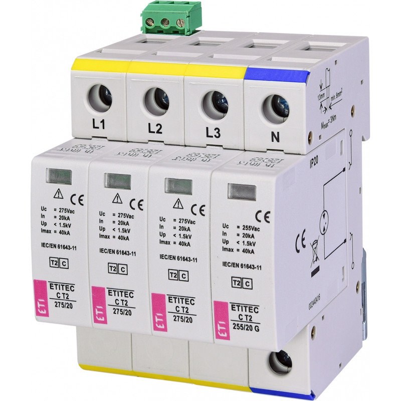Обмежувач перенапруги ETITEC C T2 275/20 (3+1) 4p, RC