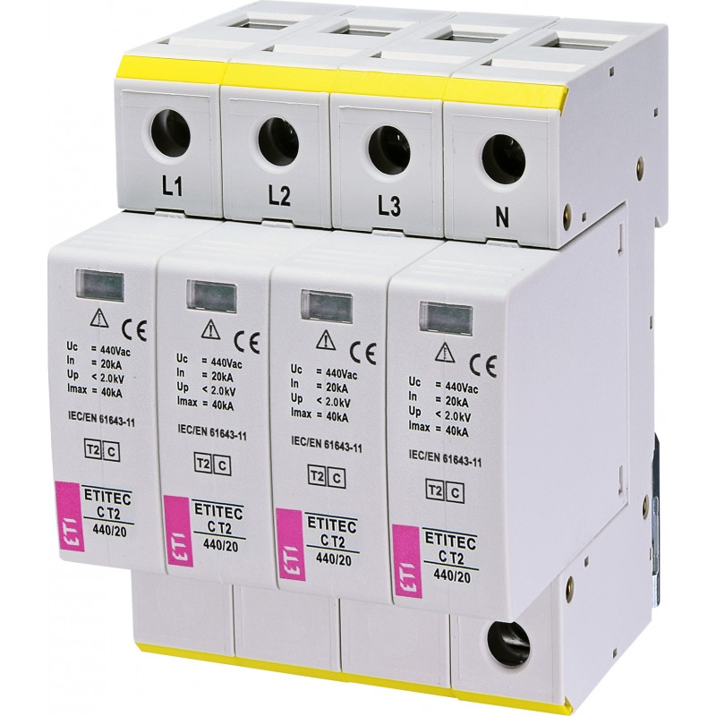 Обмежувач перенапруги ETITEC C T2 440/20 (4+0) 4p