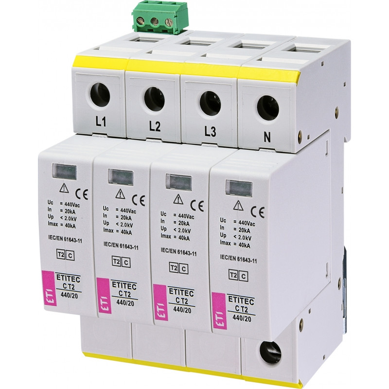Обмежувач перенапруги ETITEC C T2 440/20 (4+0) 4p, RC