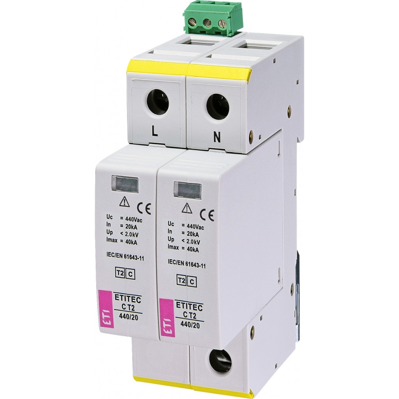 Обмежувач перенапруги ETITEC C T2 440/20 (2+0) 2p, RC