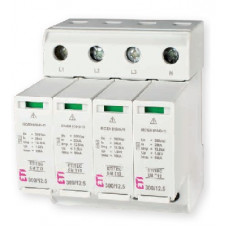 Обмежувач перенапруги ETITEC SM T12 300/12,5 (3+1, 4p, TT)
