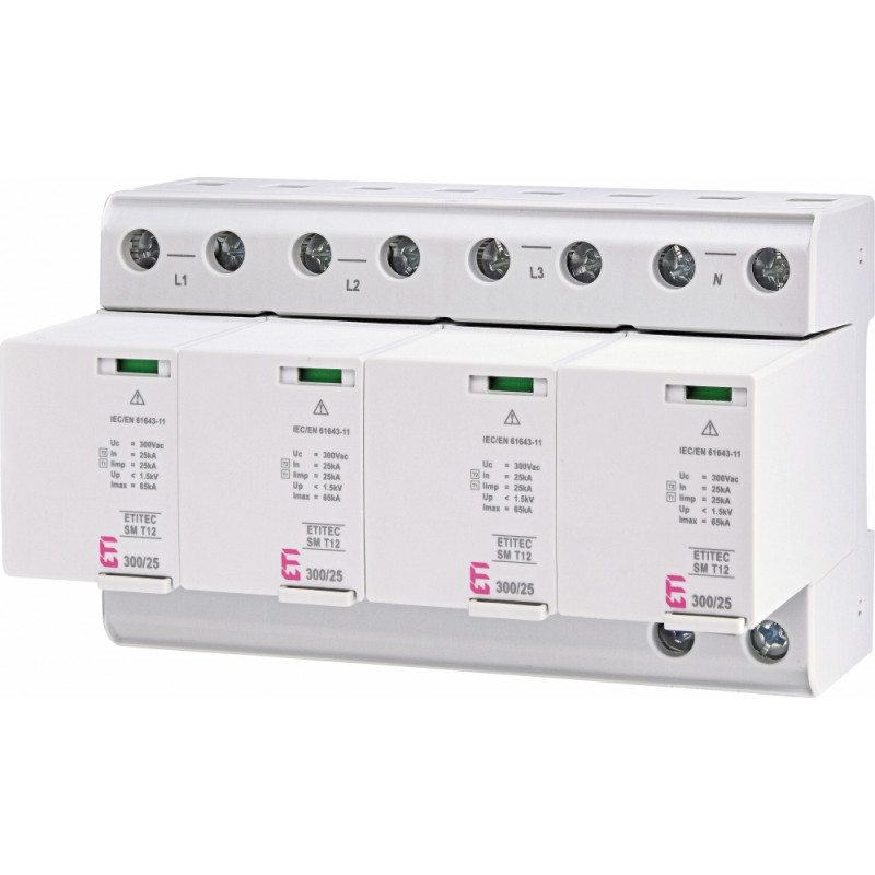 Обмежувач перенапруги ETITEC SM T12 300/25 (4+0, 8p, TNC-S) RC