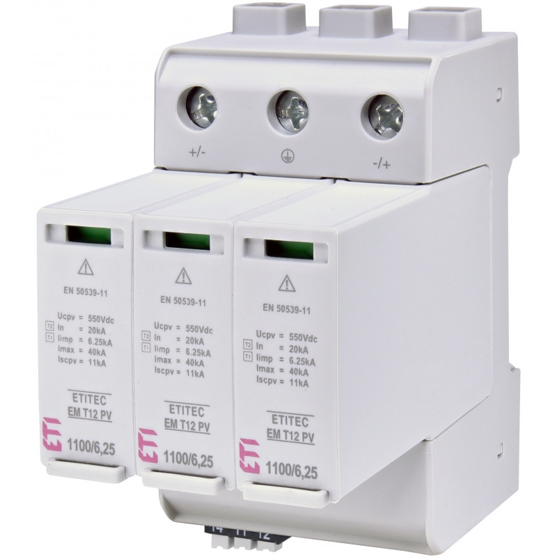 Обмежувач перенапруги ETITEC EM T12 PV 1100/6,25 Y RC (для PV систем)