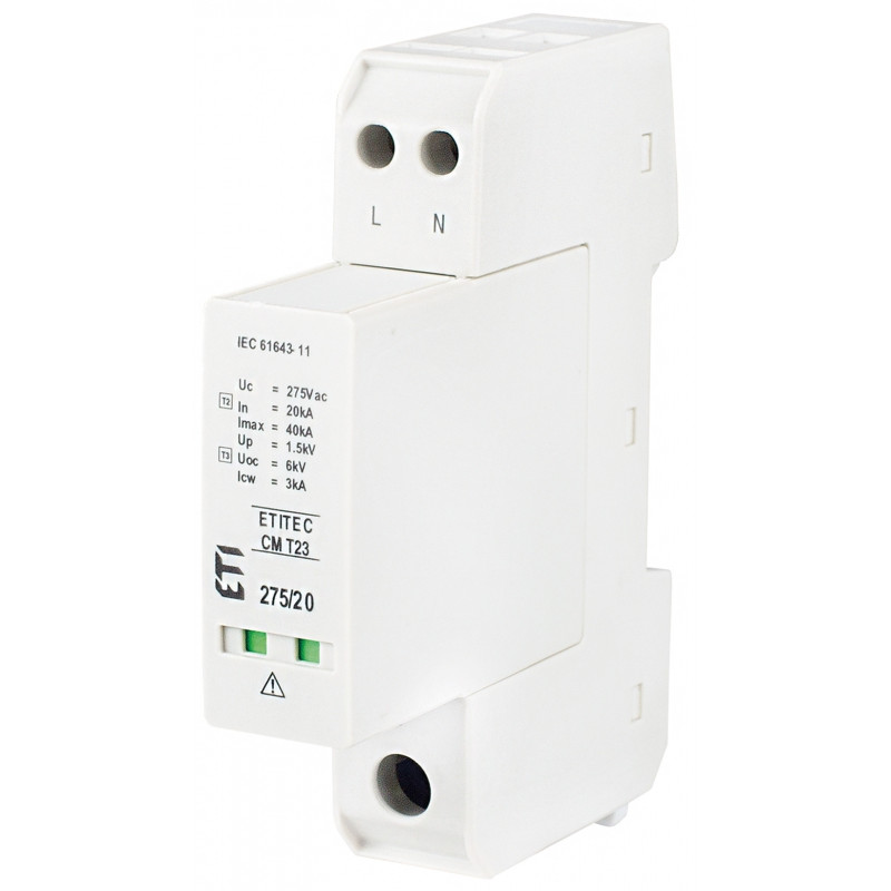 Обмежувач перенапруги ETITEC CM T23 275/20 (1+1, 1p, TТ)