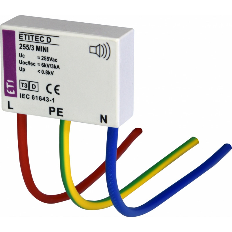 Обмежувач перенапруги ETITEC D 255/3 (2+0) MINI