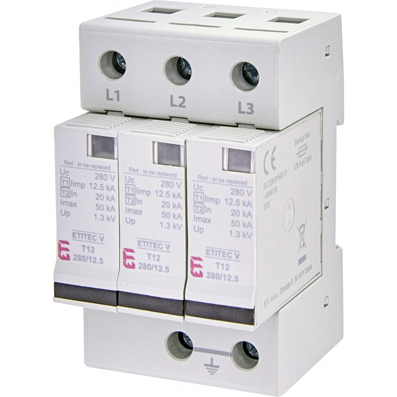Обмежувач перенапруги ETITEC V T12 280/12,5 (3+0)