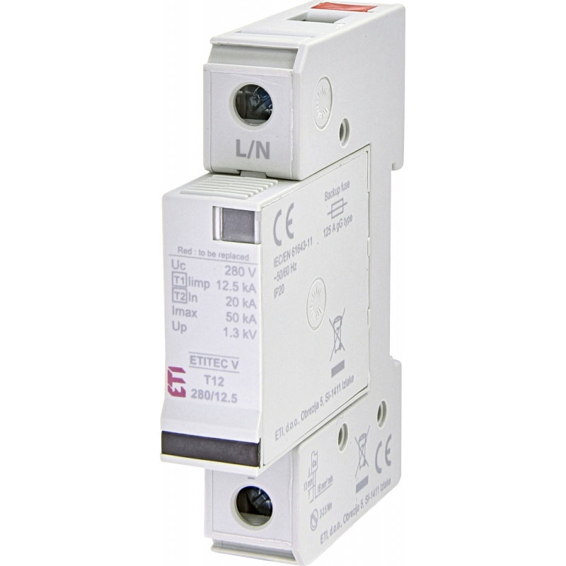 Обмежувач перенапруги ETITEC V T12 280/12,5 (1+0) RC