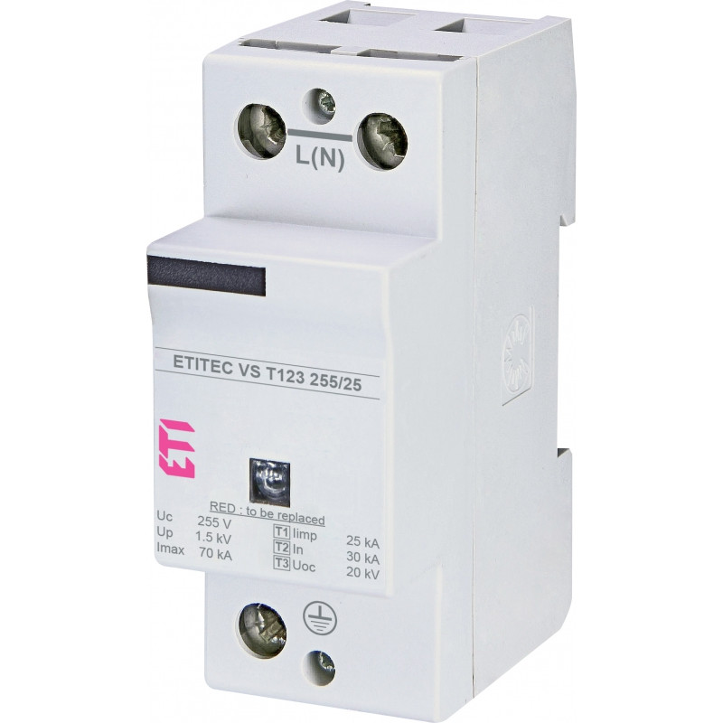 Обмежувач перенапруги ETITEC VS T123 255/25 (1+0) RC