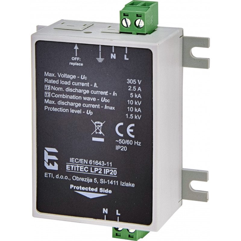 Обмежувач перенапруги ETITEC LP2 IP20