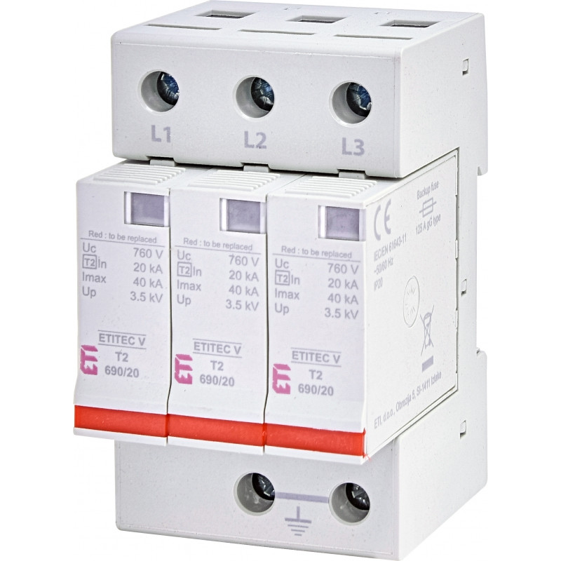 Обмежувач перенапруги ETITEC V T2 690/20 3+0 RC