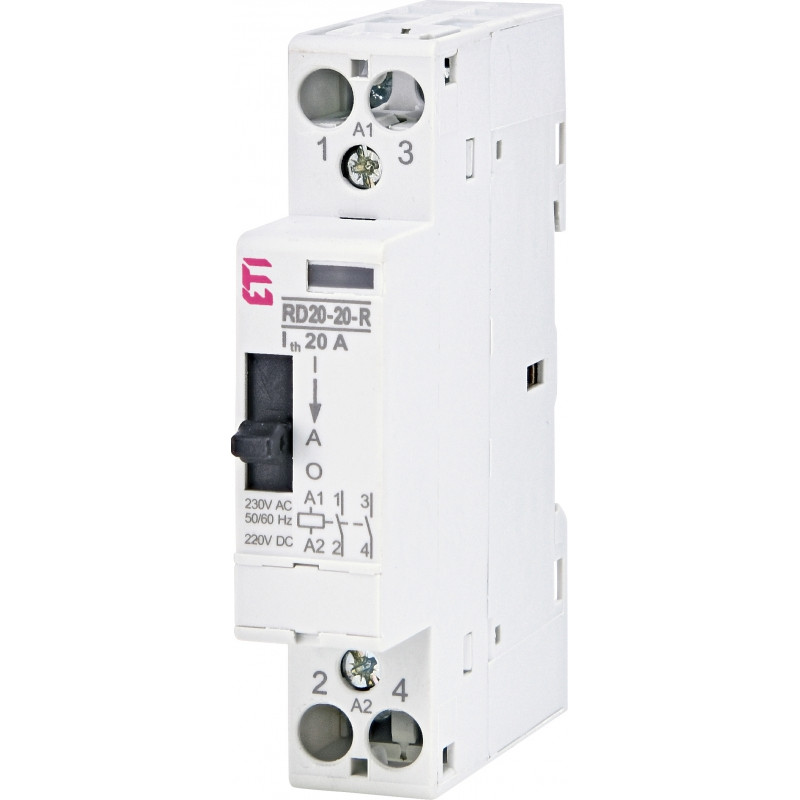 Контактор модульний RD-R 20-20 230V AC/DC (ручн.керув.)
