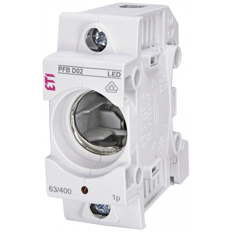 Тримач запобіжника PFB D02 1p LED (63А, E18)