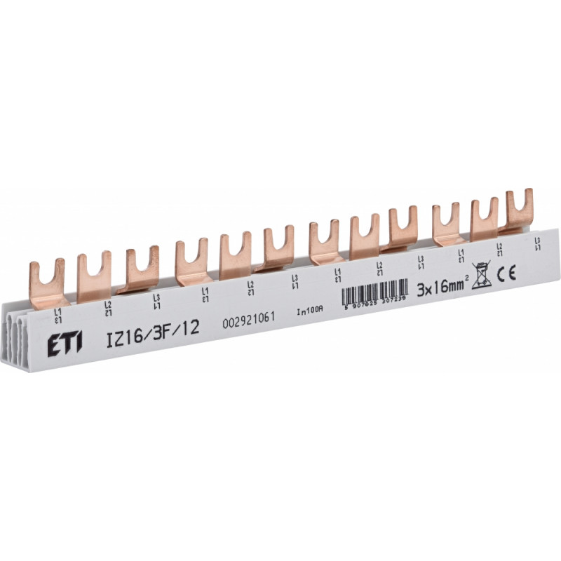 Шина живлення IZ 16/3F/12 (16мм2, 3P, 0.21м, Fork, 12mod.)