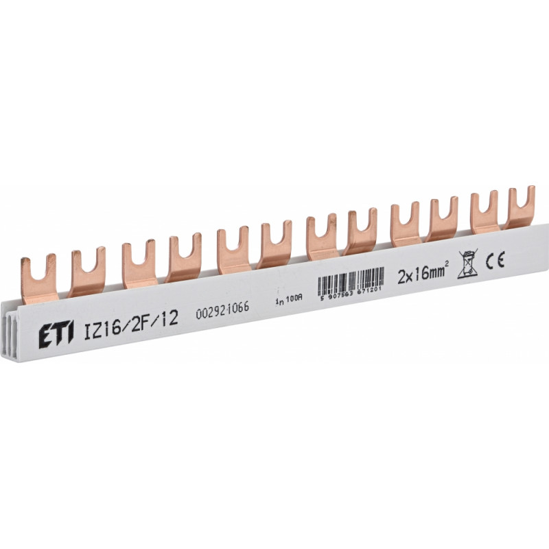 Шина живлення IZ 16/2F/12 (16мм2, 2P, 0.21м, Fork, 12mod.)