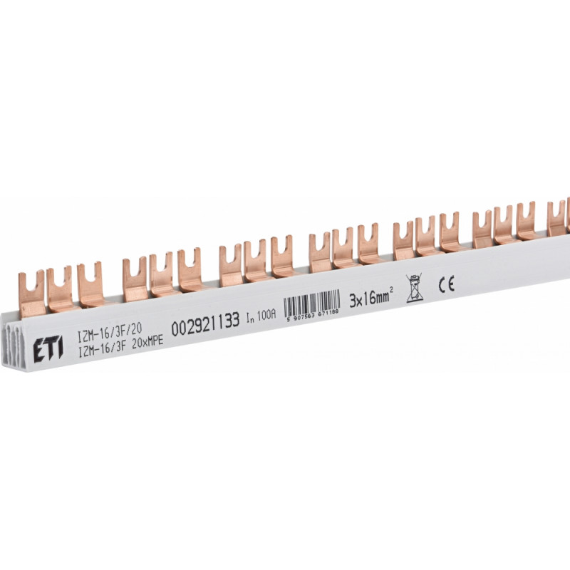 Шина живлення IZM 16/3F/20хMPE (16мм2, 3P, 1м, Fork, 60mod., 20xMS/MPE)