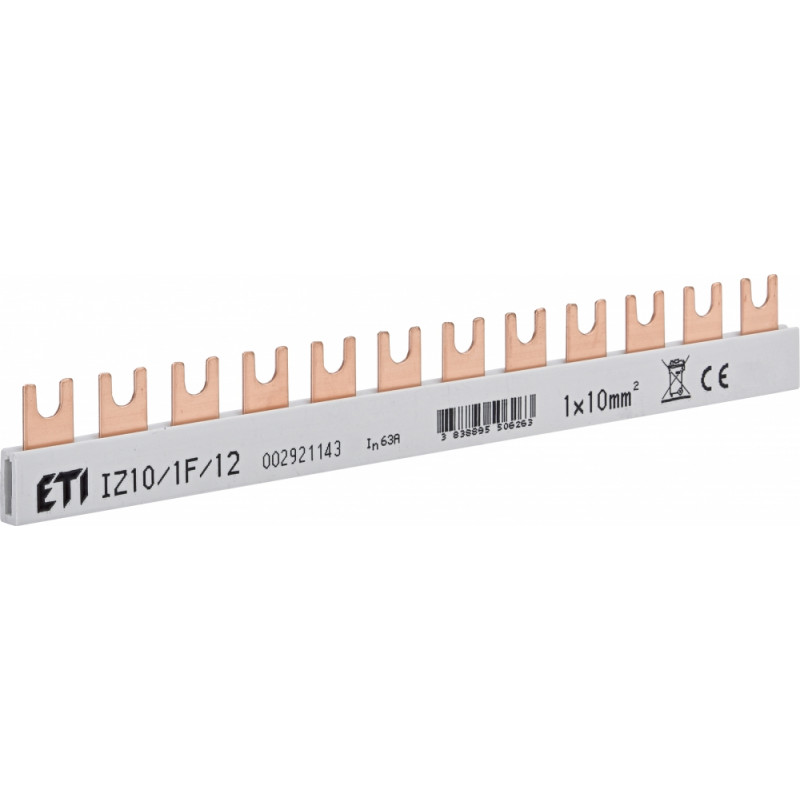 Шина живлення IZ 10/1F/12 (10мм2, 1P, 0.21м, Fork, 12mod.)