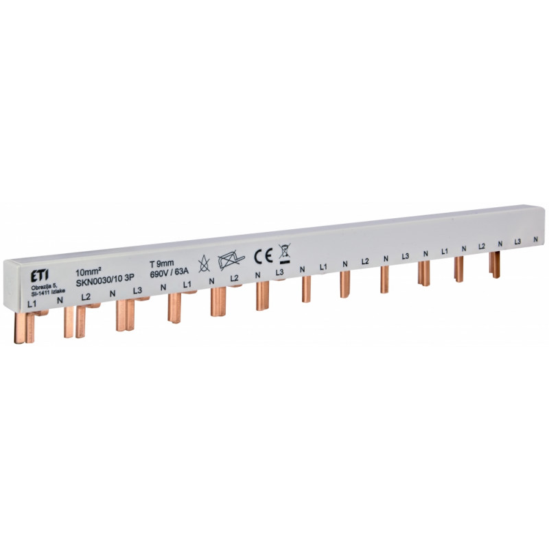 Шина живлення IZ-SKN0030/10 (10мм2, 3P+N, 0.22м, Pin, 12mod.)