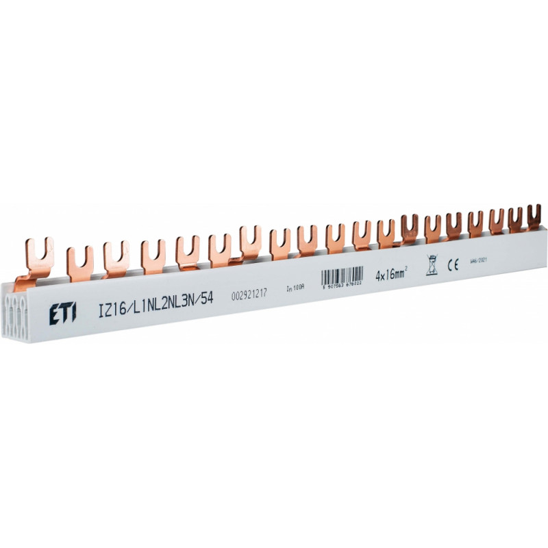 Шина живлення IZ 16/L1NL2NL3N/54 (16мм2, 3P+N, 1.00м, Fork, 54mod.)