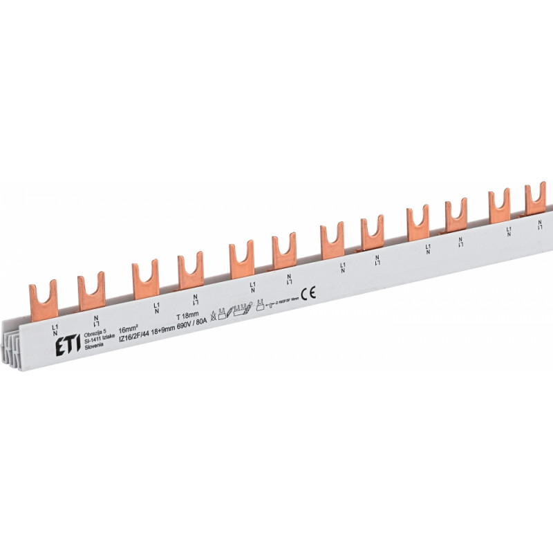 Шина живлення IZ 16/2F/44 (18+9) (16мм2, 2P, 0.99м, Fork., 44mod.)