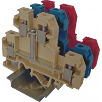 Клема гвинтова-нейтральна дворівнева VS 4 NAI N зі з'єдн. містком (4 mm2_синя)