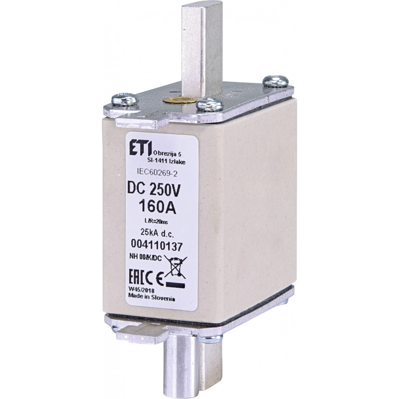 Запобіжник NH-00 DC 100A 250V (з ударником)