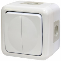 Вимикач 2-кл. PVE-2 (IP44, 10А, 250V, полікарбонат)