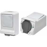 Мікс PRV-3: сходов.вим.+ 1-на розетка (2Р+РЕ, Schuko, IP44, 10/16A, 250V, полікарбонат)