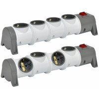 Блок для подовжувача 4-місний EC4-EMP (4x2Р+РЕ, Schuko, пустий, IP20, 16A, 250V)