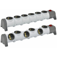Блок для подовжувача 6-місний EC6-EMP (6x2Р+РЕ, Schuko, пустий, IP20, 16A, 250V)