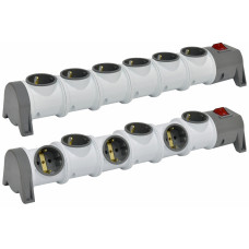 Блок для подовжувача 6-місний EC6-EMP (6x2Р+РЕ, Schuko, пустий, IP20, 16A, 250V)
