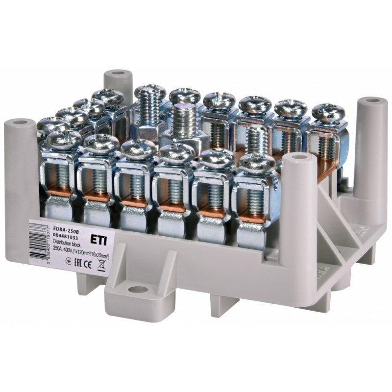 Блок розподільчий EDBA-250B (250А, 400В, 1х120мм²/16х25мм²)