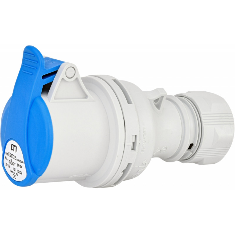 Розетка кабельна (силовий роз'єм) ES-1632 IP44 (16A, 230V, 2P+PE)