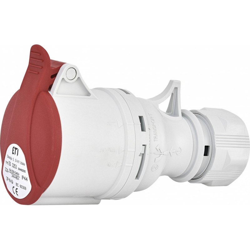 Розетка кабельна (силовий роз'єм) ES 3253 IP44 (32A, 400V, 3P+N+PE)
