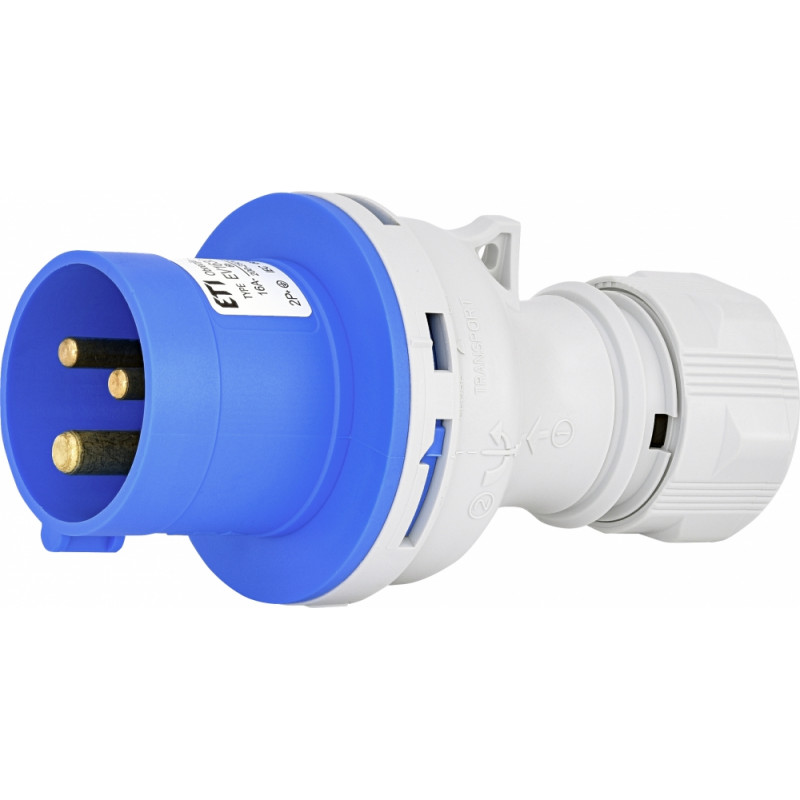 Вилка кабельна (силовий роз'єм) EV-1632 IP44 (16A, 230V, 2P+PE)