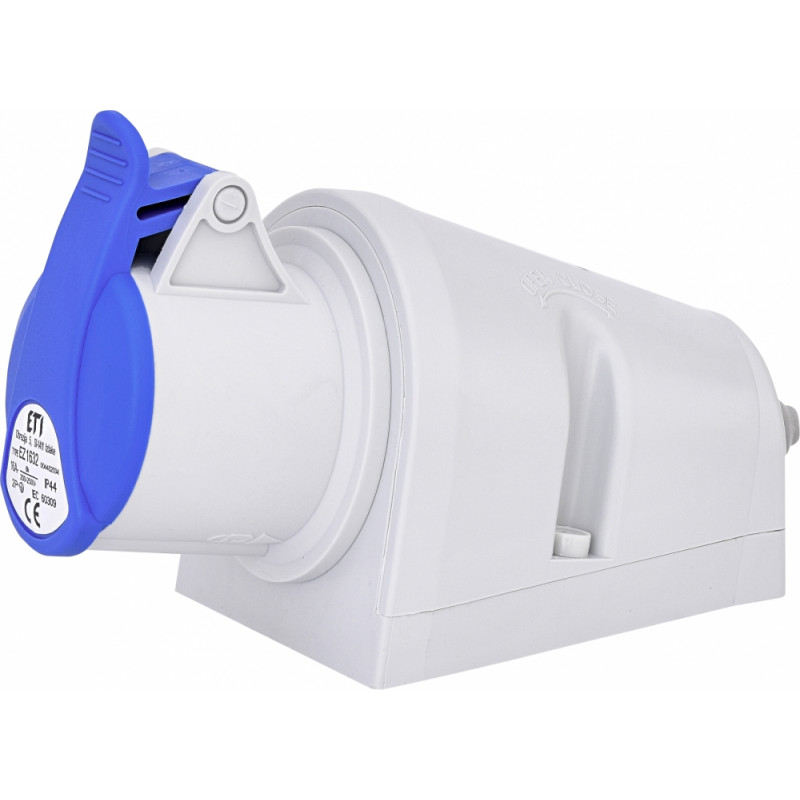 Розетка настінна (силовий роз'єм) EZ-1632 IP44 (16A, 230V, 2P+PE)
